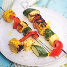 Halloumi and paneer skewers