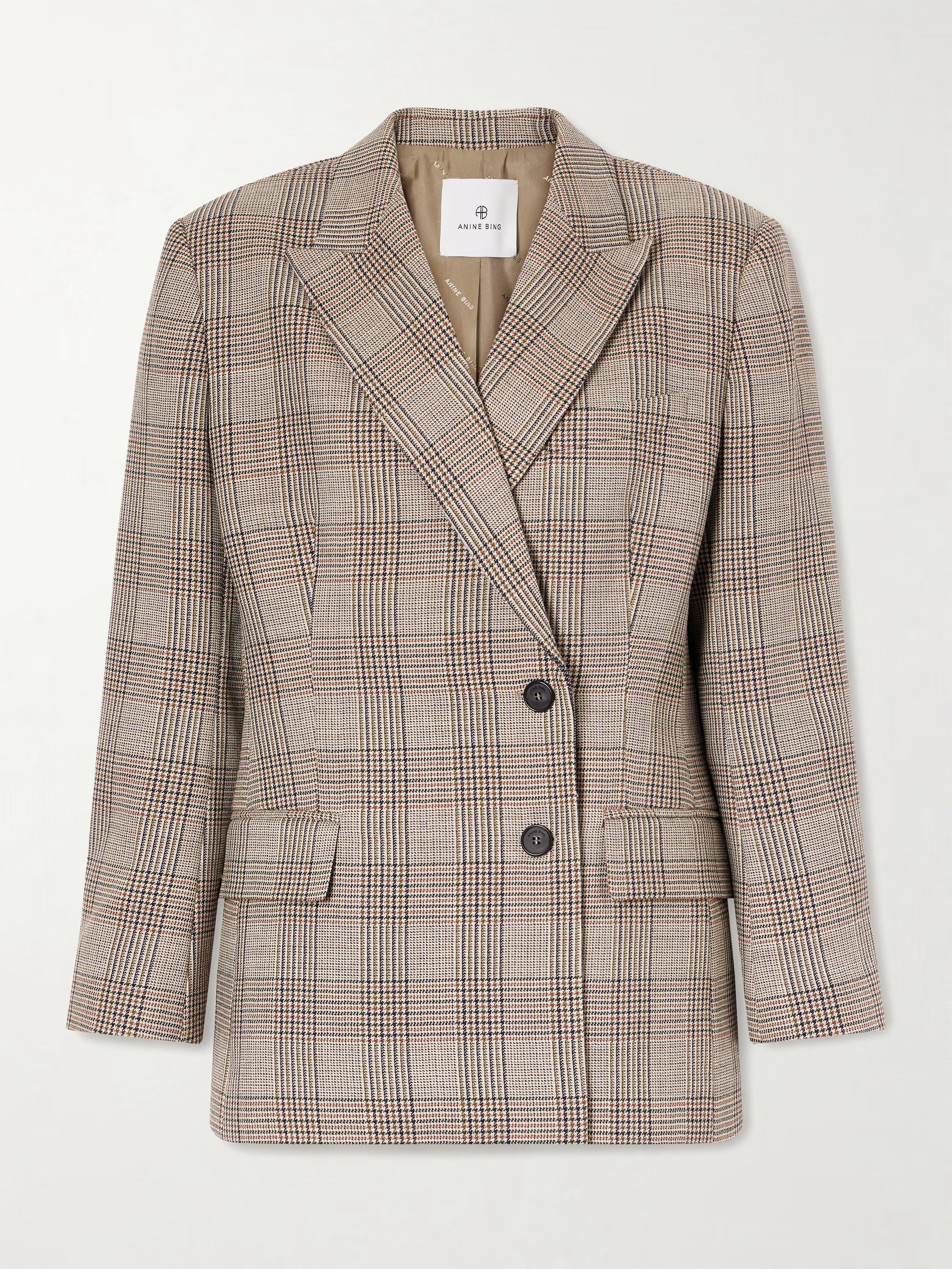 Anine Bing, Aretha Checked Wool Blazer