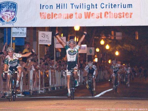 Anibal Borrajo (Colavita / Sutter Home) delivers teammate Luca Damiani to the finish line.