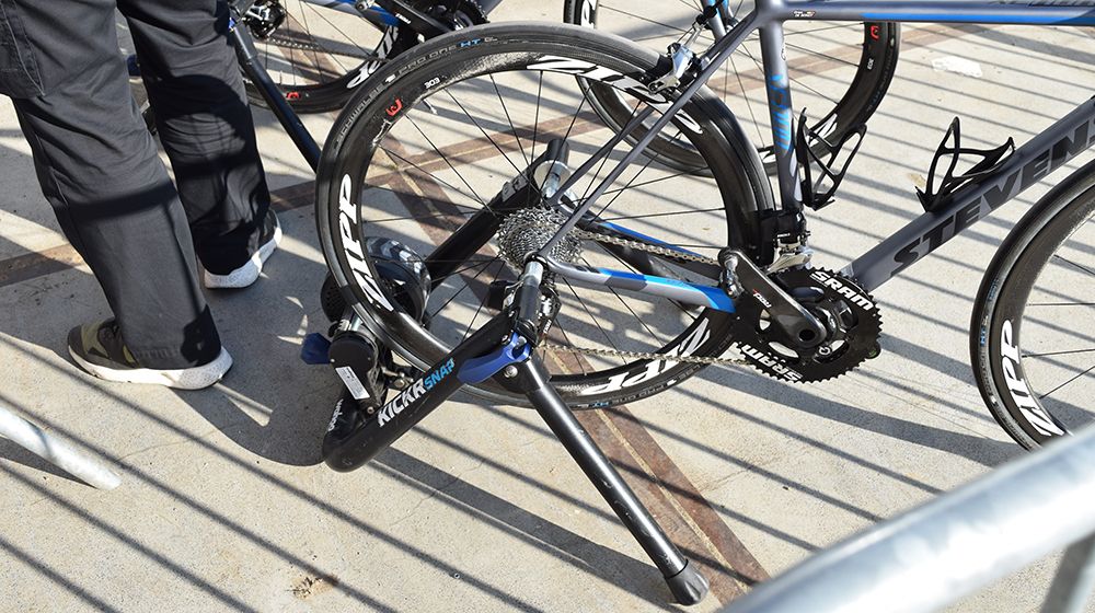 The Belgian team also used Wahoo Kickr trainers to warm up ahead of the race