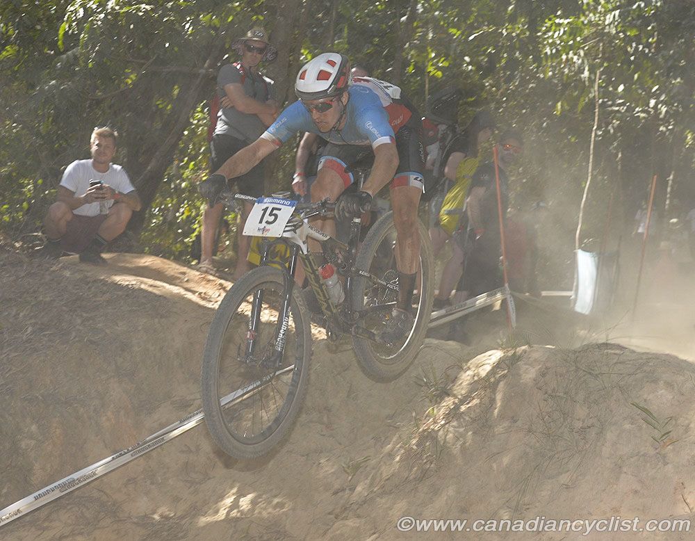 Peter Disera (Canada) battling the dust