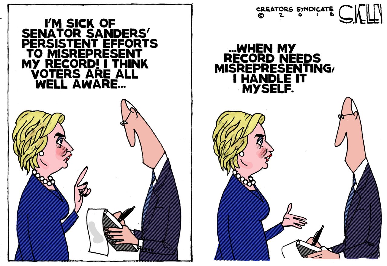 Political Cartoon U.S. Hillary&amp;#039;s Record 2016