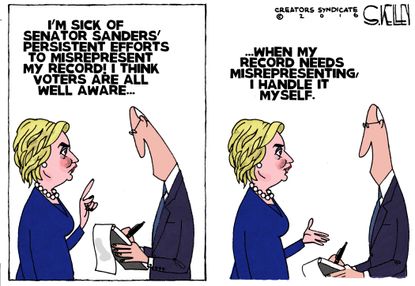 Political Cartoon U.S. Hillary's Record 2016