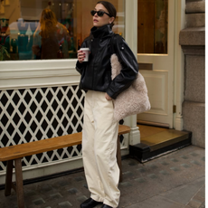 Influencer Alice Satterthwaite wearing corduroy trousers. 