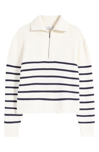 Rizoni Stripe Half Zip Sweater