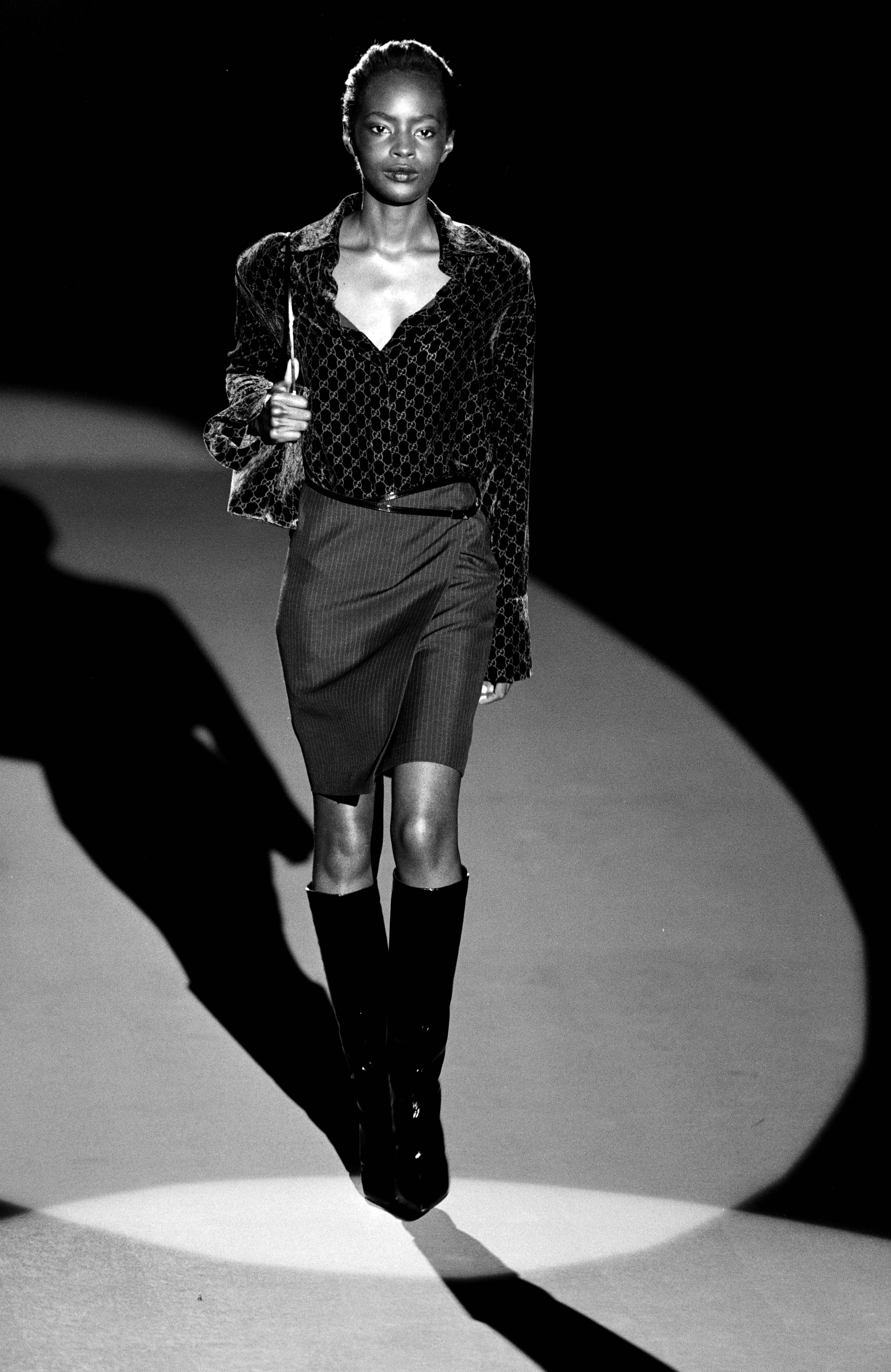 Model Kiara Kabukuru Designed by Tom Ford.