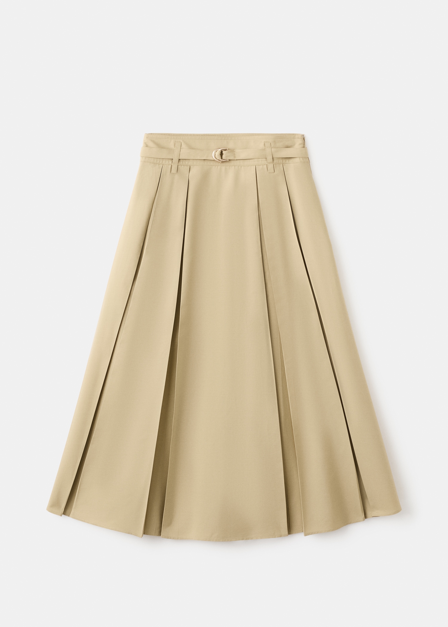 A-Line Pleated Skirt With Belt - Women | Mango Usa