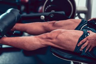 Photo of someone weight lifting in a gym