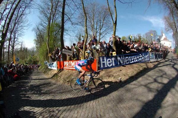 Ballan takes a turn on the climb and has a sizeable gap