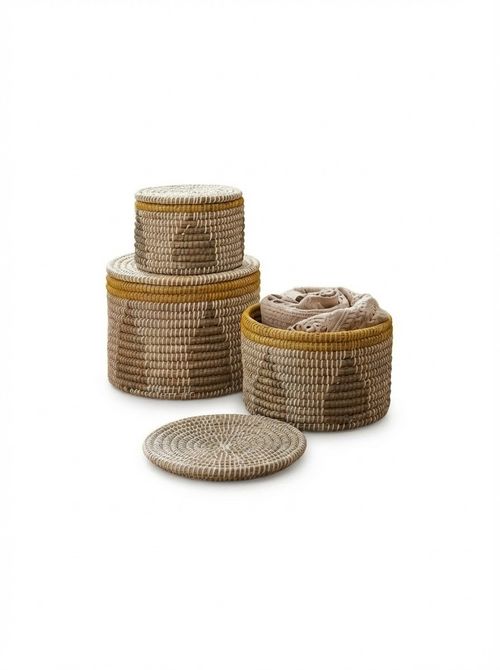 Set of 3 Contrast Storage Baskets