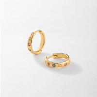 Solstice Rainbow Sapphire Huggie Earrings in Gold: £125