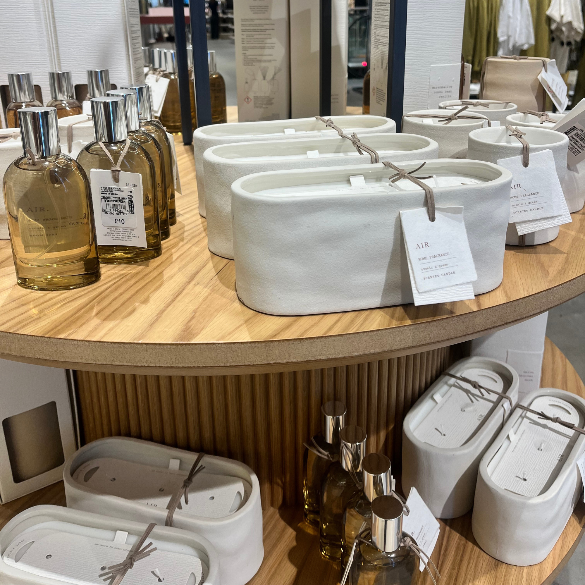 M&amp;amp;S new candles on display in store.