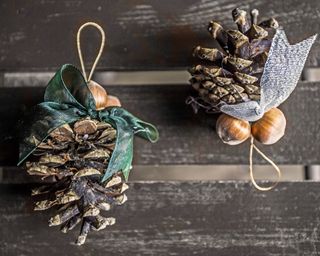 Pinecone Christmas tree ornaments