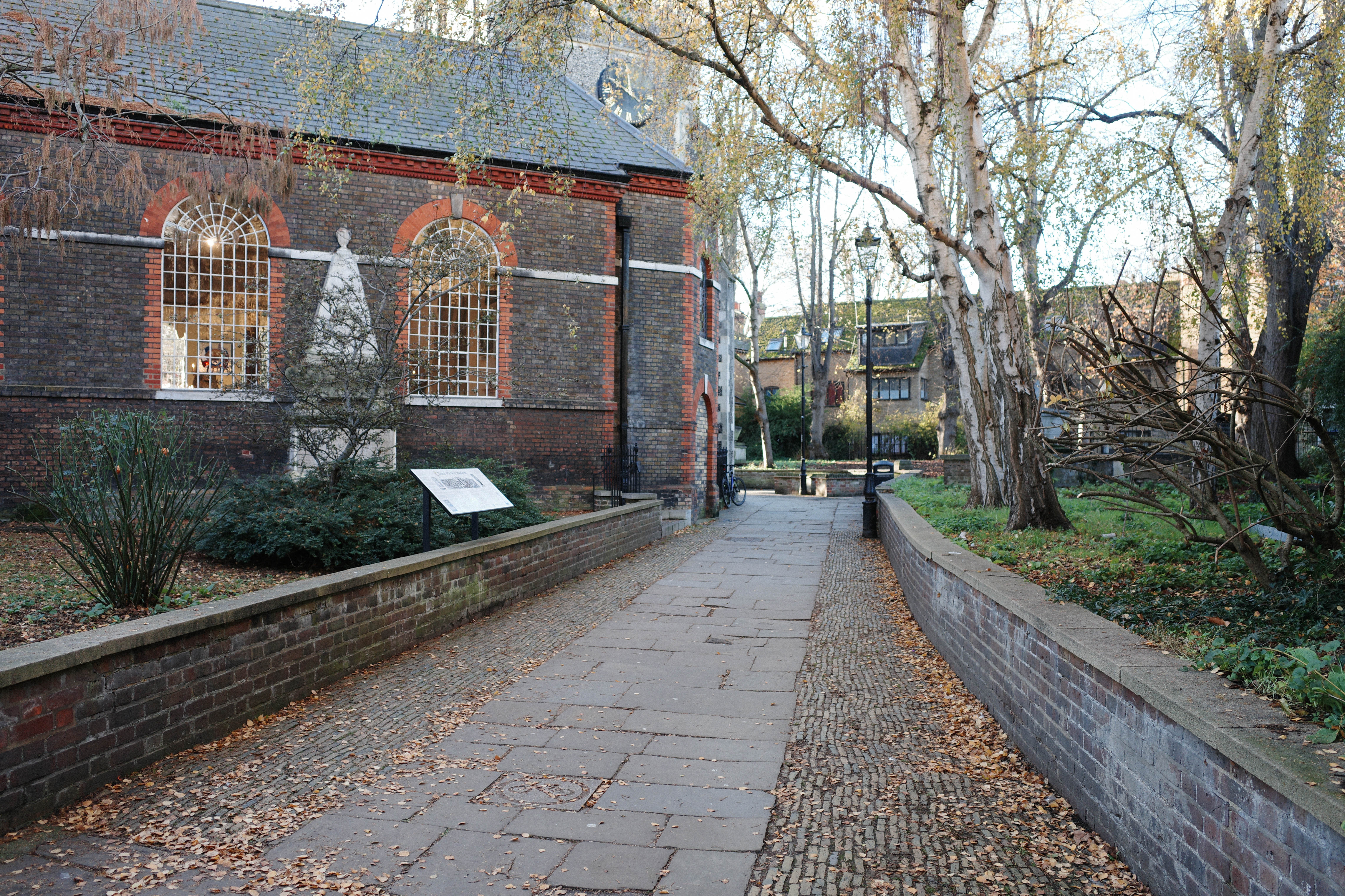 A path through a churchyard