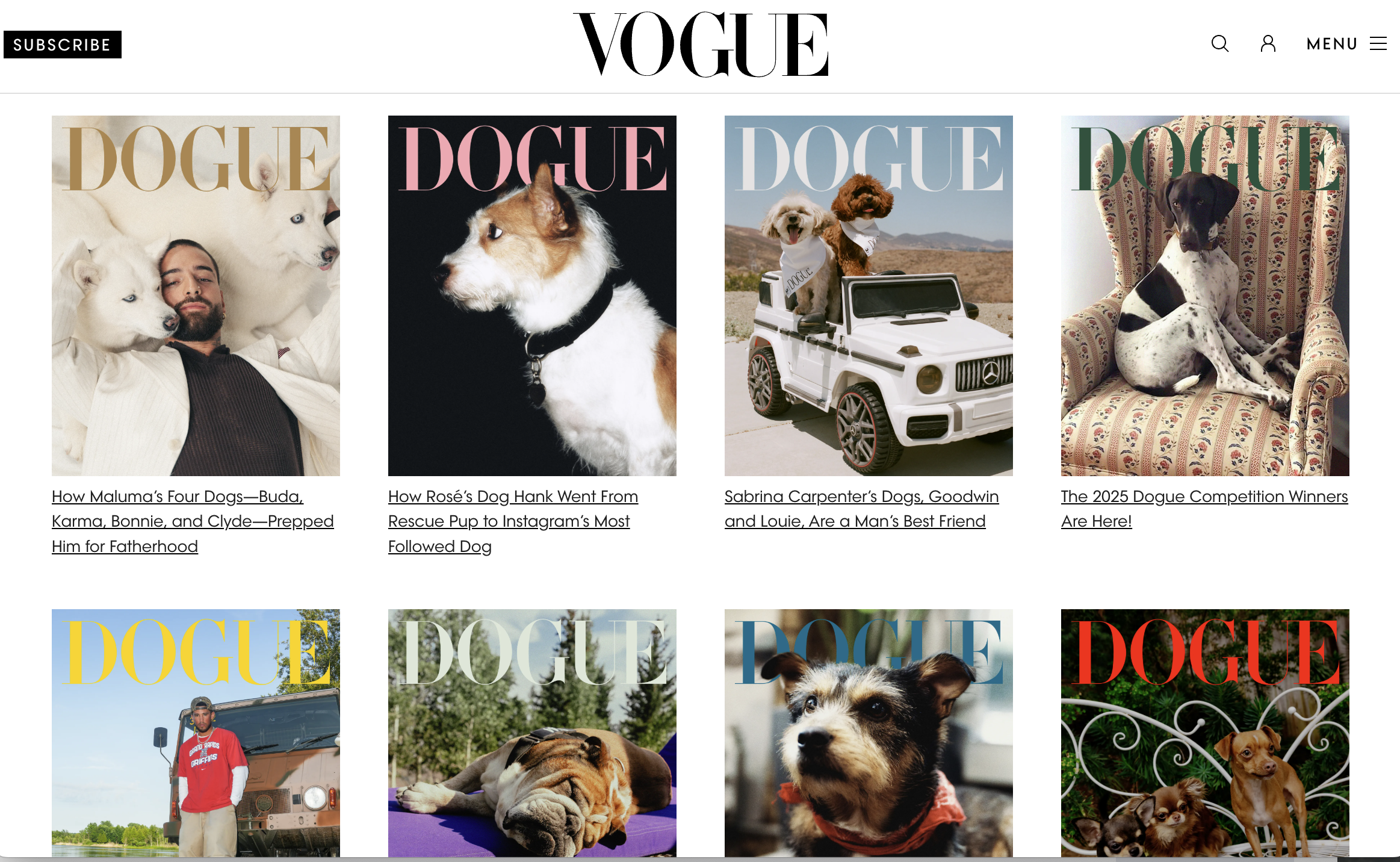 Vogue 'Dogue' covers