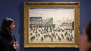 L.S. Lowry’s Going to the Match on display at a Christie’s exhibition in Dubai