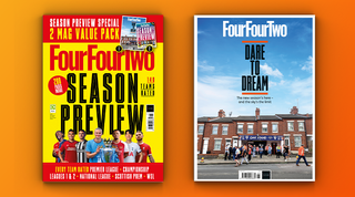 The bag and the cover of FourFourTwo's 2023-24 Season Preview issue