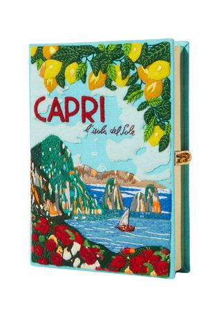 Olympia Le-Tan Capri Voyages embroidered appliquéd canvas clutch