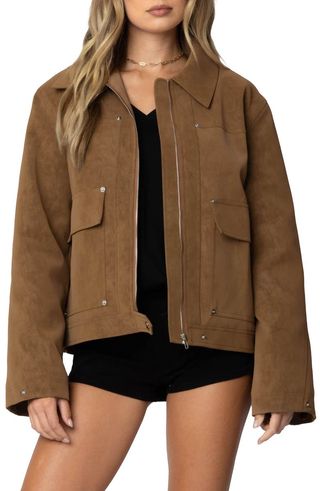 Annabelle Oversize Faux Suede Jacket