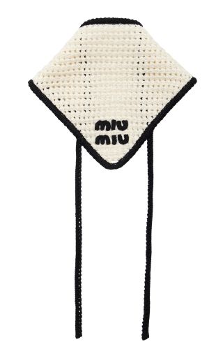 Miu Miu Crocheted-Cotton Head Scarf