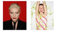 Montage of photos by celebrated British photographer Rankin, showing portraits of Debbie Harry and Kate Moss, for the Rankin 1991-2001 exhibition in London