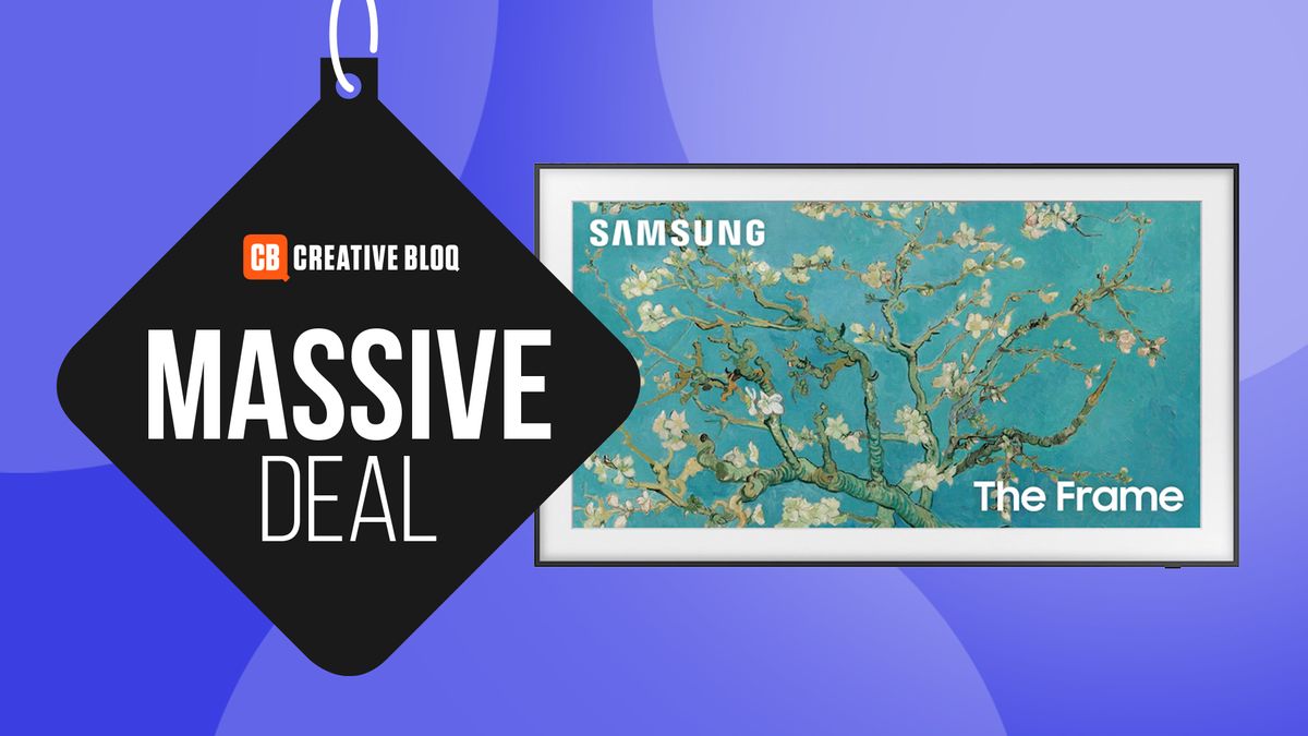 An image with a Samsung Frame TV next to the text &#039;Massive deal&#039;. 