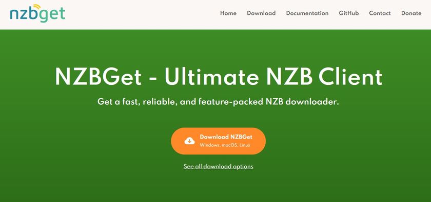 NZBGet homepage