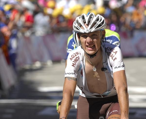 John Gadret (AG2R La Mondiale) grits his teeth at the finish
