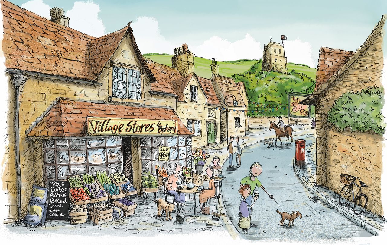 Village shop illustration