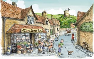 Village shop illustration