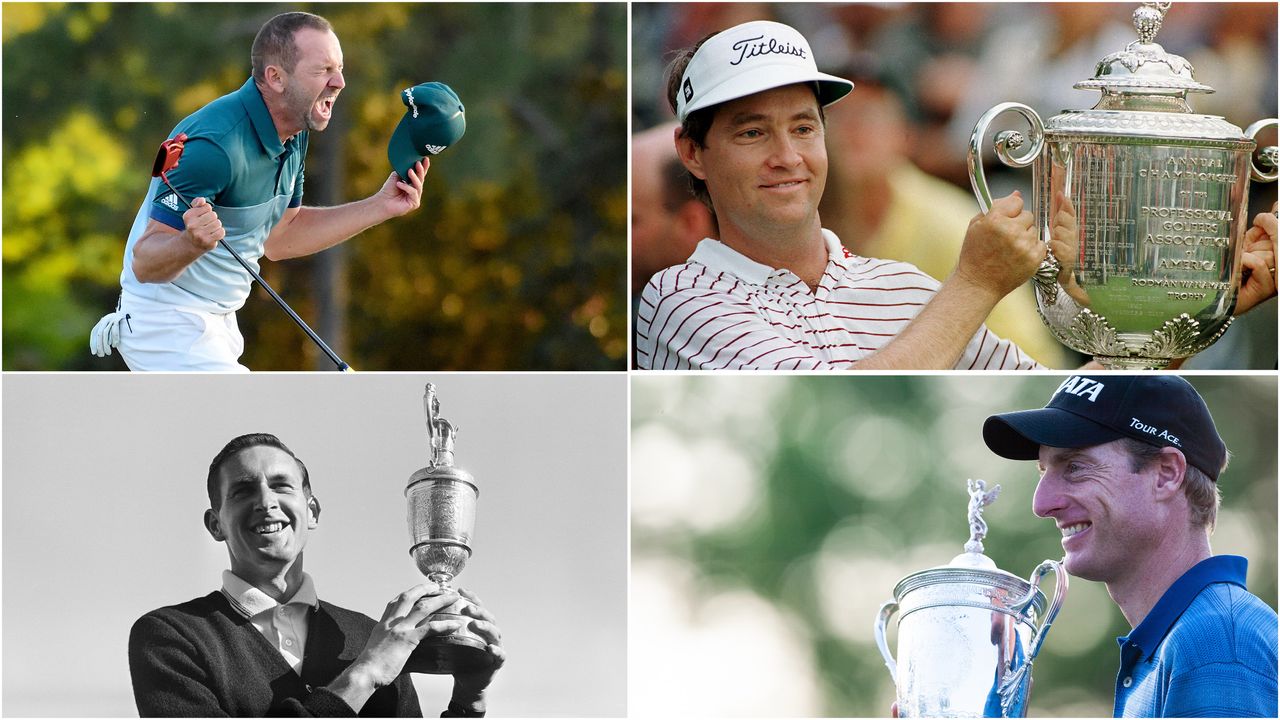 Four golfers after winning their Major Championship