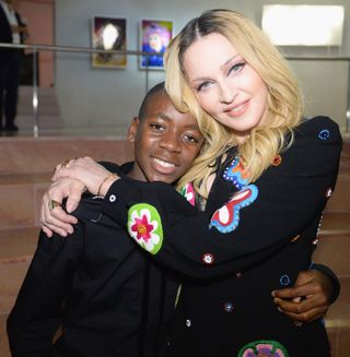 David Banda and Madonna at her Evening of Music, Art, Mischief and Performance