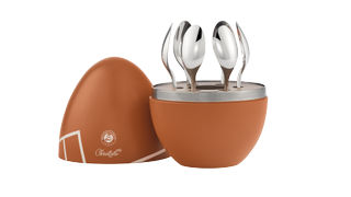 Rennis special Christofle egg with cutlery inside