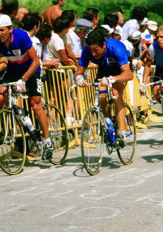 1984 Worlds: Francesco Moser (Italy) in action in Barcelona, Spain