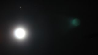 Moon, Jupiter and Aldebaran Over Woodstock, IL
