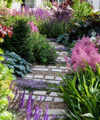 path with flower borders