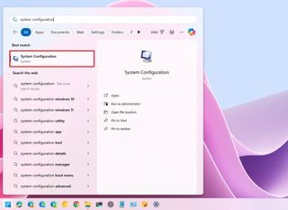 Start menu System Configuration