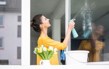 woman cleaning