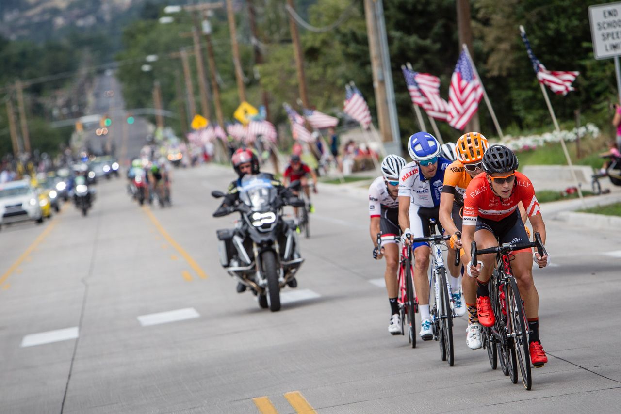 Evan Huffman (Rally) leads into Bountiful.