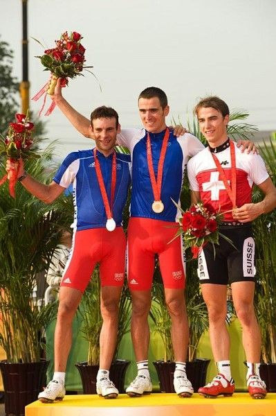 The men's podium: