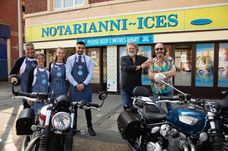 The Hairy Bikers visiting Notarianni Ices in Blackpool.