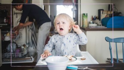 Kids hates high chair illustrated by kid in high chair