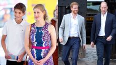 Lady Louise Windsor and her brother could mirror Prince William and Prince Harry; all four are seen here at different occasions