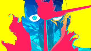 A still image of a neon face from anime series Cyberpunk Edgerunners