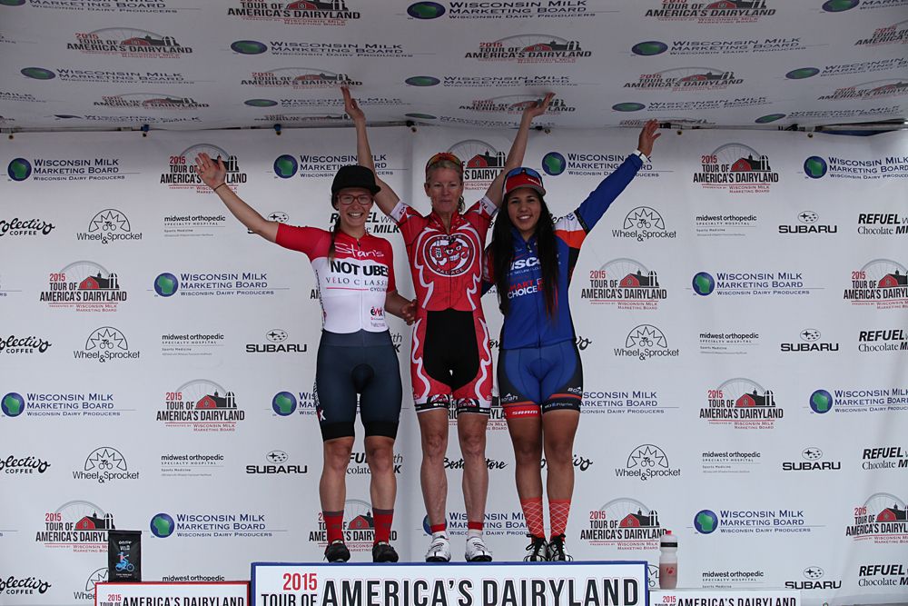 The women's podium in Grafton