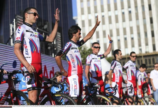Team Katusha are presented at the Tour Down Under
