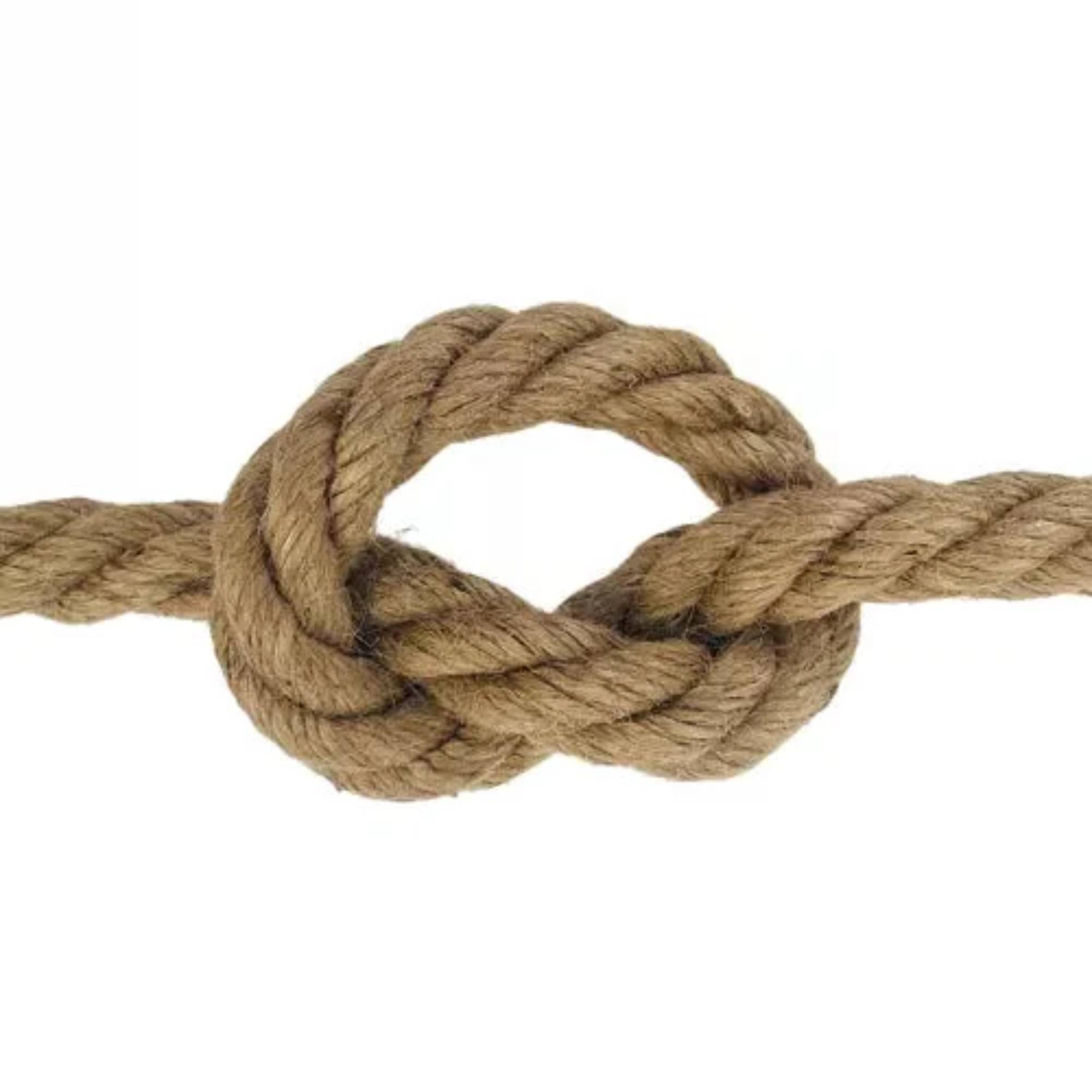 knot of medium thickness jute rope