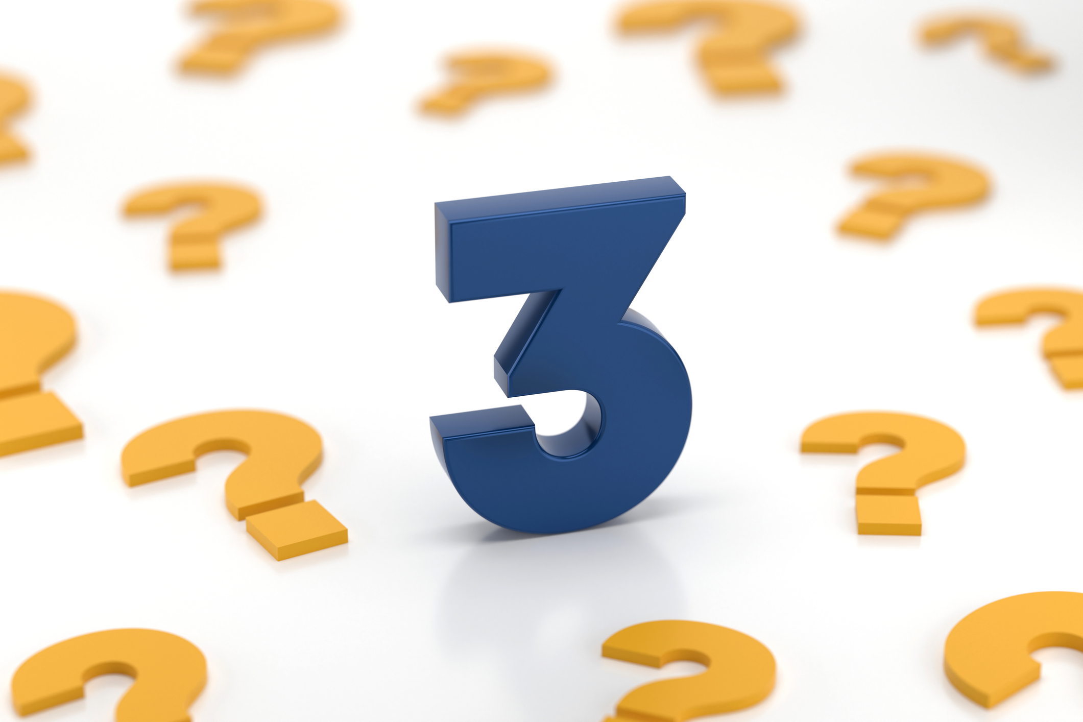 Question Mark And Number 3. Solution concept.