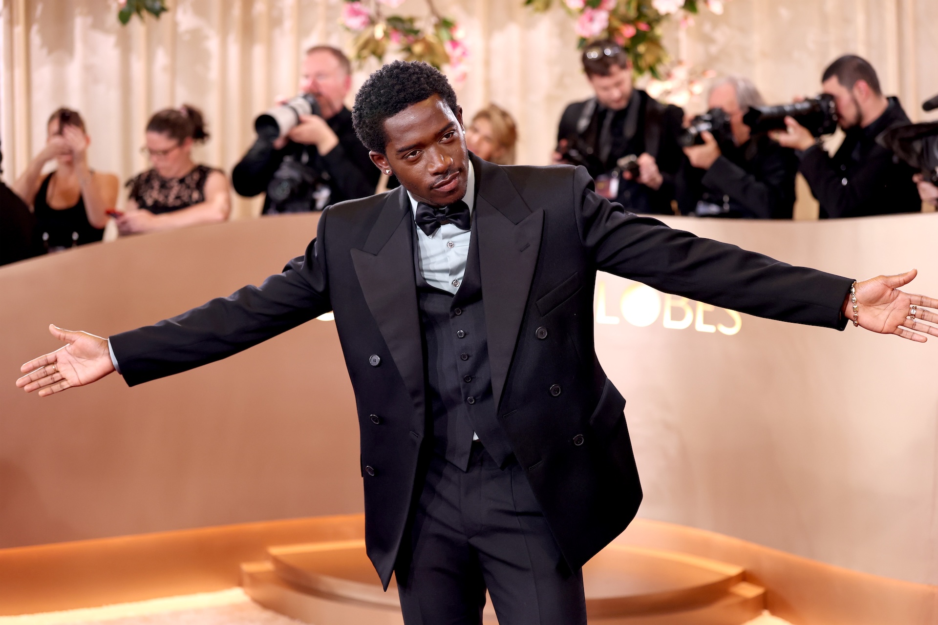 Damson Idris attends the 83rd Annual Golden Globe Awards at The Beverly Hilton on January 11, 2026 in Beverly Hills, California.