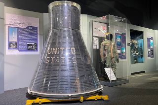 NASA's Mercury-Redstone 1A capsule is now on display at the Cradle of Aviation in New York.